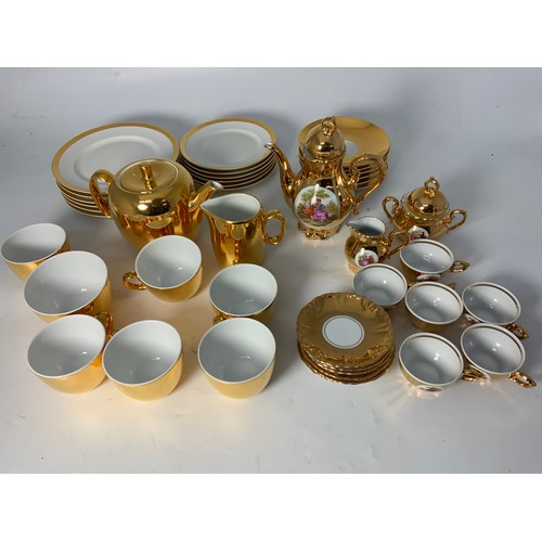 247 - ROYAL WORCESTER GILT TEASET AND CONTINENTAL GILT TEASET