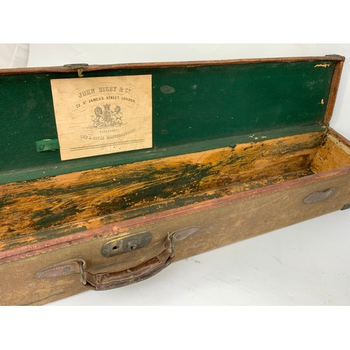 548 - JOHN RIGBY AND CO LONDON CANVAS COVERED GUN BOX / CASE