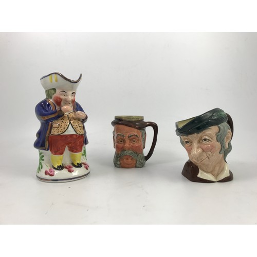 115 - COLLECTION OF JUGS INC. ROYAL DOULTON ‘SIMPLE SIMON’ AND OTHER CHARACTER/ TOBY JUGS