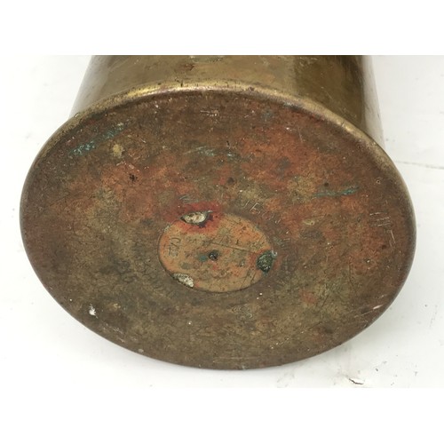 487 - BRASS ARTILLERY SHELL CASE, COSTREL