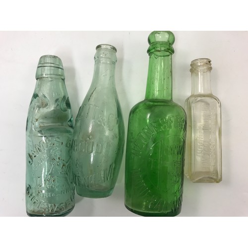 457 - COLLECTION OF ANTIQUE STONEWARE  & GLASS JARS & BOTTLES