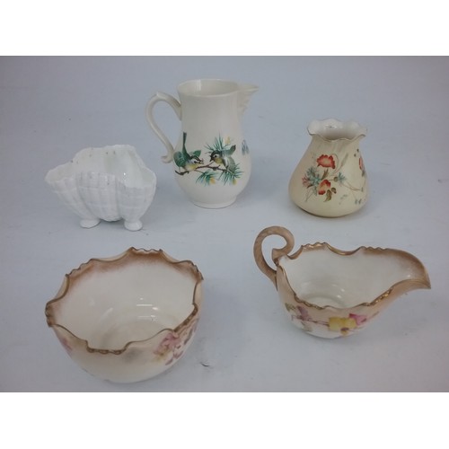 194 - ROYAL WORCESTER BLUSH IVORY VASE WITH  DOULTON BURSLEM BLUSH  JUG & BOWL ETC