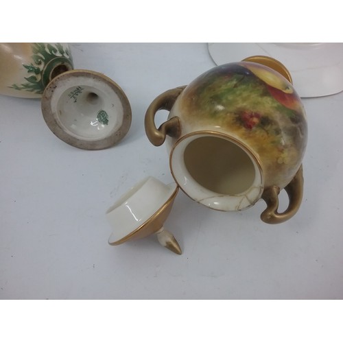 227 - 3 ROYAL WORCESTER HAND PAINTED & SIGNED PIECES AF