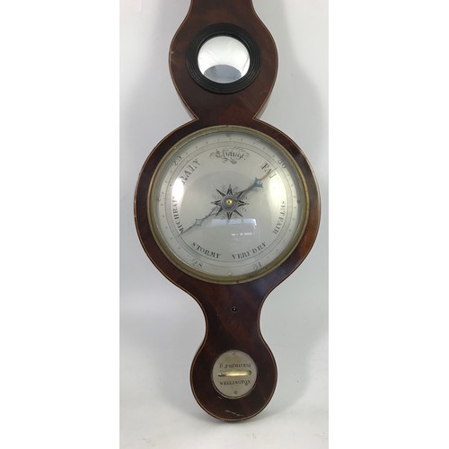 333 - MAHOGANY BANJO BAROMETER D PRIMAVESI WELLINGTON