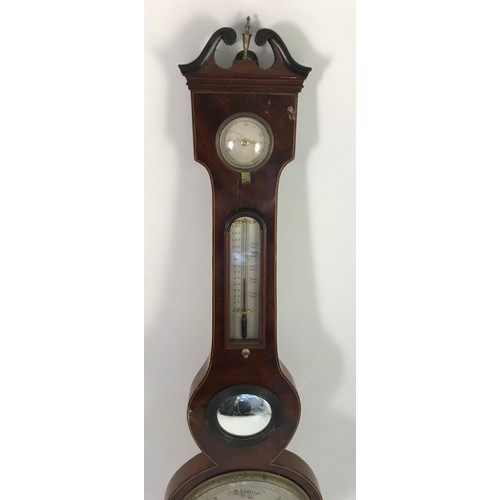 333 - MAHOGANY BANJO BAROMETER D PRIMAVESI WELLINGTON