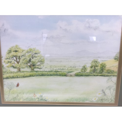 48 - WATERCOLOUR LOCAL SCENE ENTITLED ‘ACROSS THE SEVERN VALE’ SIGNED STEPHEN JOHN IRISH