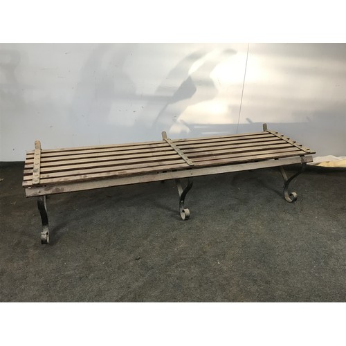 208 - GARDEN BENCH, WITH FOLD DOWN BACK RAIL SUPPORT