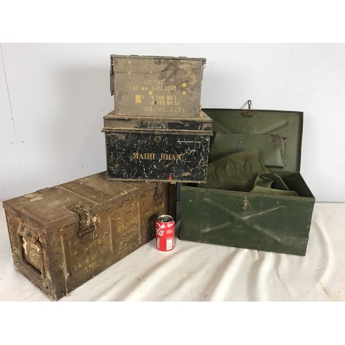 120 - 3 AMMUNITION BOXES & A TIN BOX