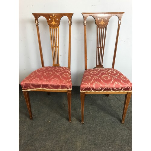 417 - 2 INLAID MAHOGANY CHAIRS