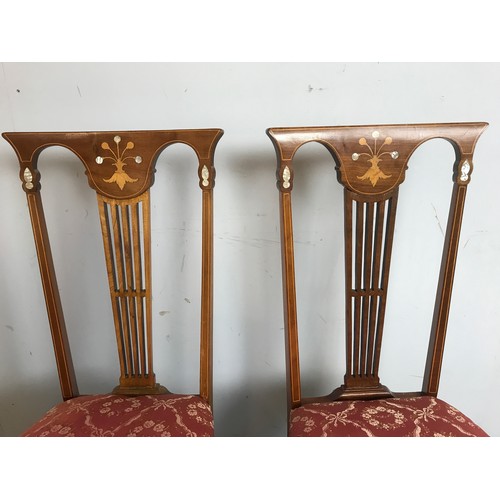 417 - 2 INLAID MAHOGANY CHAIRS