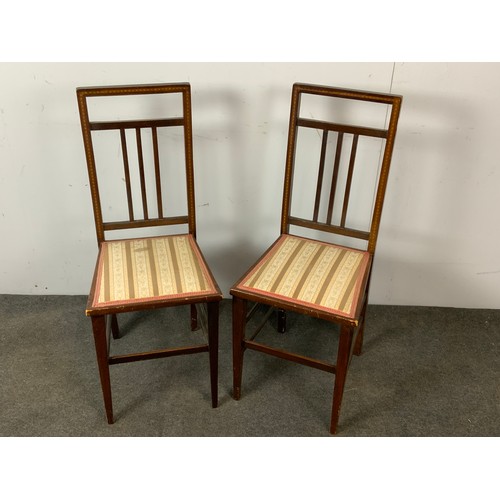 415 - PAIR OF INLAID EDWARDIAN BEDROOM CHAIRS