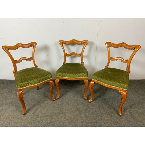 414 - 3 GOOD QUALITY BEDROOM CHAIRS, ON CARBRIOLE LEGS