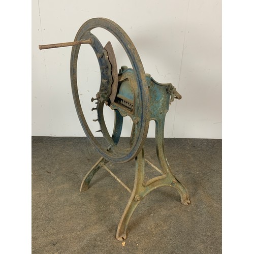 47 - SSM, CHAFF CUTTER, ON CAST STAND, WHEEL & BLADE