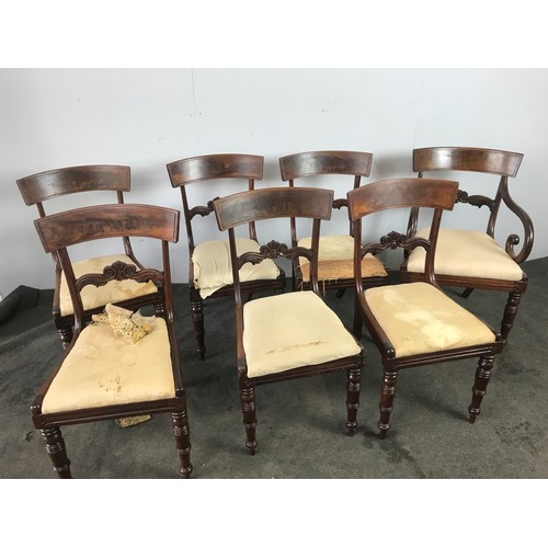 422 - 7 MAHOGANY DINING CHAIRS