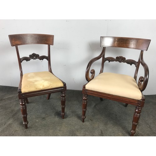 422 - 7 MAHOGANY DINING CHAIRS