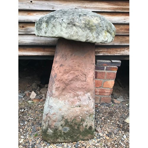 247 - PAIR OF SANDSTONE STADDLE STONES