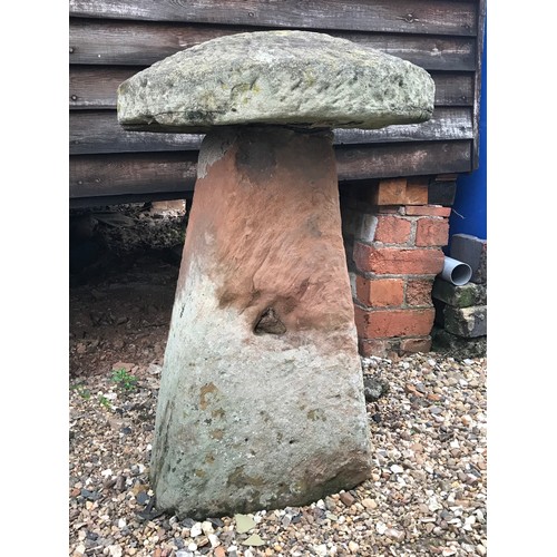 247 - PAIR OF SANDSTONE STADDLE STONES