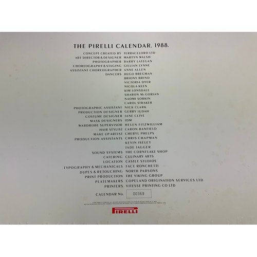 49 - PIRELLI CALENDAR, 1988 EDITION, WITH LIMITED EDITION NUMBER 00369. SOME LIGHT FOXING