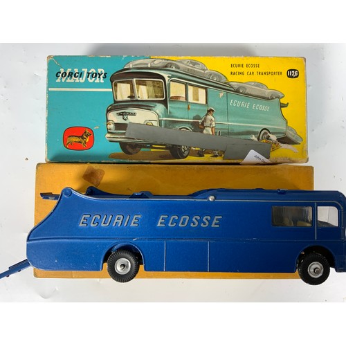 197 - CORGI MAJOR BOXED 1126 ECURIE ECOSSE RACING CAR TRANSPORTER, IN GOOD CONDITION, (REPAIR TO FRONT OF ... 