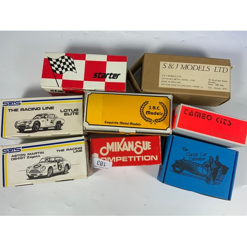 183 - DIECAST WHITE METAL & SIMILAR KITS, S&J MODELS SIERRA SJ04, SMTS LOTUS ELITE, ASTON MARTIN DB4GT, ST... 