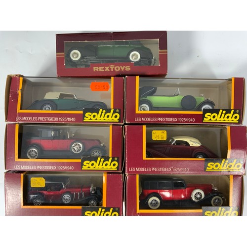 180 - 11 BOXED SOLIDO MODELS, INC. AGE D’OR SERIES, PLUS A REX TOY & 2 RIO BOXED MODELS