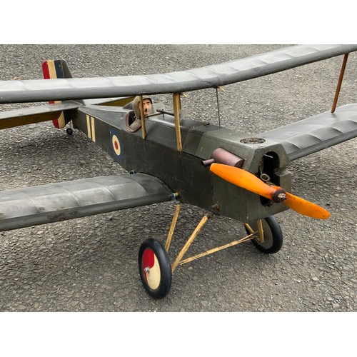 3 - LARGE SCALE, MOTORISED R/C  MODEL OF A WW1 SINGLE SEAT FIGHTER, POSSIBLY A SE5A