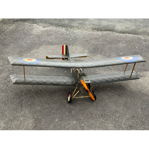 3 - LARGE SCALE, MOTORISED R/C  MODEL OF A WW1 SINGLE SEAT FIGHTER, POSSIBLY A SE5A