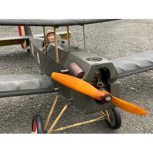 3 - LARGE SCALE, MOTORISED R/C  MODEL OF A WW1 SINGLE SEAT FIGHTER, POSSIBLY A SE5A