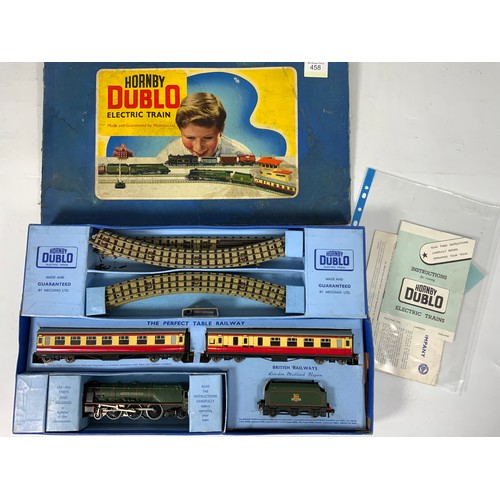 458 - HORNBY BOXED PASSENGER TRAIN SET WITH DUCHESS OF MONTROSE, COACHES & ACCESSORIES