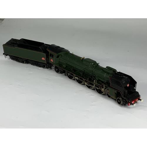 525 - A 0 GAUGE BOCKHOLT FOR FULGUREX SNCF 2-8-2 MOUNTAIN LOCOMOTIVE PLM 241C, LINED GREEN, AS 241.P.25, I... 