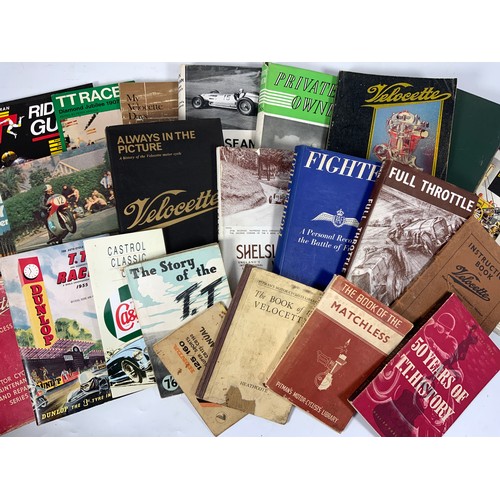 37 - VARIOUS MOTORCYCLING BOOKS, INC. MATCHLESS, TT, DICK SEAMAN, SHELSEY WALSH, BIRKIN FULL THROTTLE, VE... 