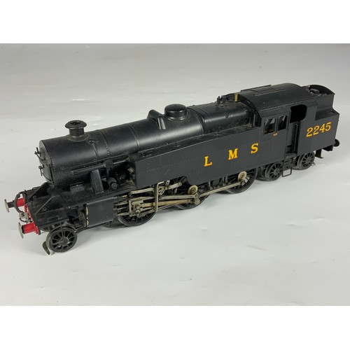 528 - A SUPER KIT BUILT 0 GAUGE LMS 2-6-4 TANK LOCOMOTIVE 2245 IN LMS BLACK, ELECTRIC DRIVE, BUILT BY ALAN... 