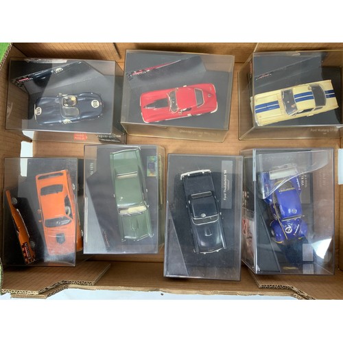 114 - 6 PLASTIC CASED, CARRERA EVOLUTION SLOT CARS : VW KÄFER, THUNDERBIRD 56, MUSTANG GT 350, CORVETTE ST... 