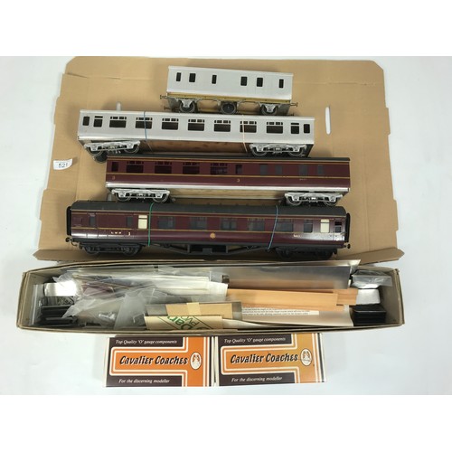 521 - 0 GAUGE LMS BRAKE COACH, PART BUILT KIT OF 57’ LMS BRAKE, PLUS LMS STOVE & MK 1 FO