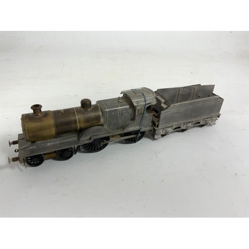 522 - 0 GAUGE PART BUILT, BRASS & METAL KIT OF A LMS 4-4-0 COMPOUND LOCOMOTIVE, PART BUILT, REQUIRES FINIS... 