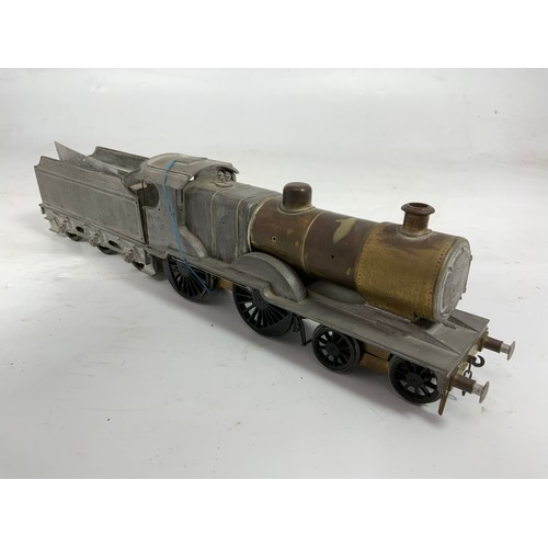 522 - 0 GAUGE PART BUILT, BRASS & METAL KIT OF A LMS 4-4-0 COMPOUND LOCOMOTIVE, PART BUILT, REQUIRES FINIS... 