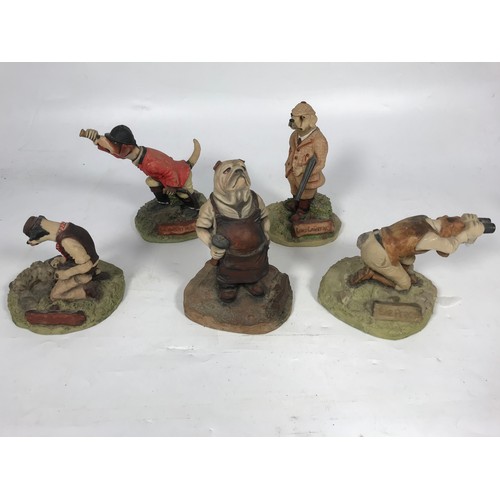 127 - COALPORT THE COUNTRY SET RESIN DOG FIGURES ETC