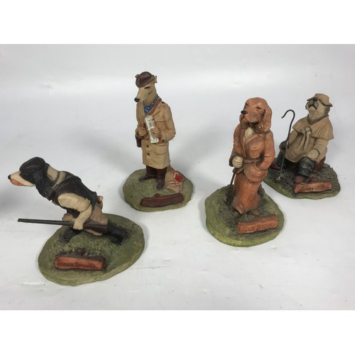 127 - COALPORT THE COUNTRY SET RESIN DOG FIGURES ETC