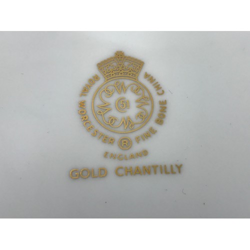 222 - ROYAL WORCESTER GOLD CHANTILLY PART TEA SERVICE