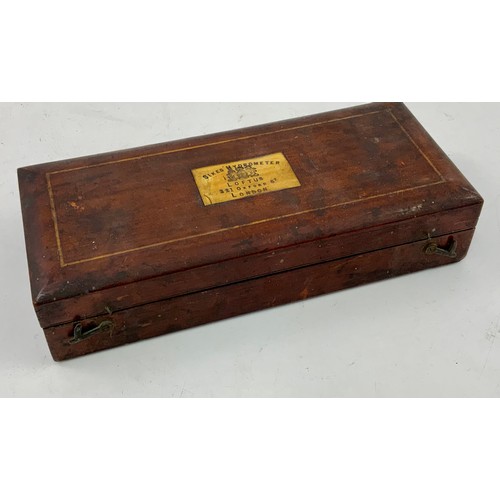 385 - SIKES HYDROMETER BY LOFTUS, LONDON IN FITTED MAHOGANY CASE