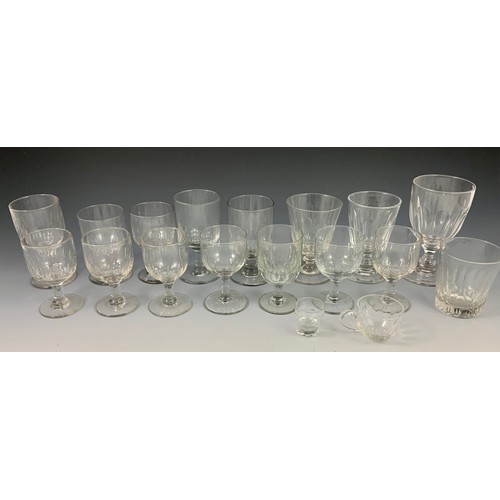 277 - COLLECTION OF MISC. 19TH CENTURY DRINKING GLASSES AND RUMMERS