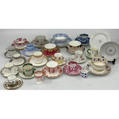 146 - QTY. MISC. 19TH CENTURY AND OTHER CUPS, SAUCERS AND DISHES, SOME HAND PAINTED AND INCLUDING ROYAL WO... 