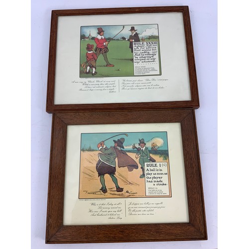 32 - 4 UNFRAMED AND 2 FRAMED GOLFING RELATED PRINTS