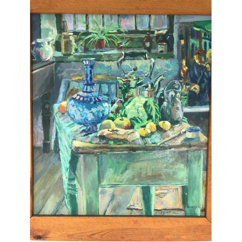 5 - JEREMY WEBSTER (2Oth CENTURY) STILL LIFE OIL ON BOARD