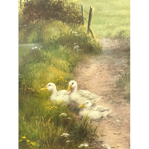 8 - OVAL OIL ON CANVAS DEPICTING RURAL SCENE BY LESLEY HAMMETT