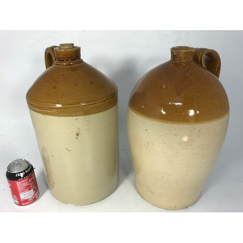 394 - TWO LARGE STONEWARE JARS, ONE STAMPED PRICE & SONS STONEWARE BRISTOL.