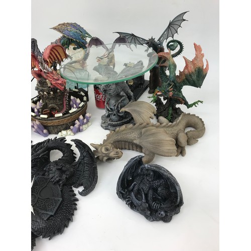 126 - 2 TRAYS OF DRAGON RELATED ITEMS