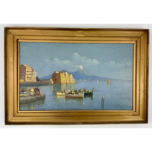 4 - OIL ON CANVAS DEPICTING AN ITALIAN SCENE, NO APPARENT SIGNATURE, APPROX. 50 X 30 cm