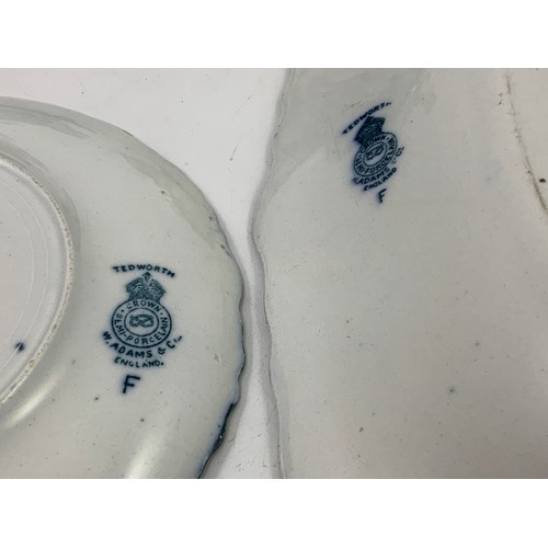 137 - ADAM AND CO, TEDWORTH BLUE AND WHITE CHINA