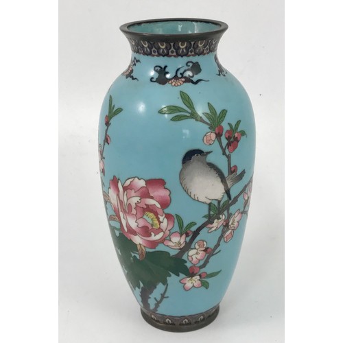 568 - JAPANESE CLOISONNE VASE, approx. 21.5 cm